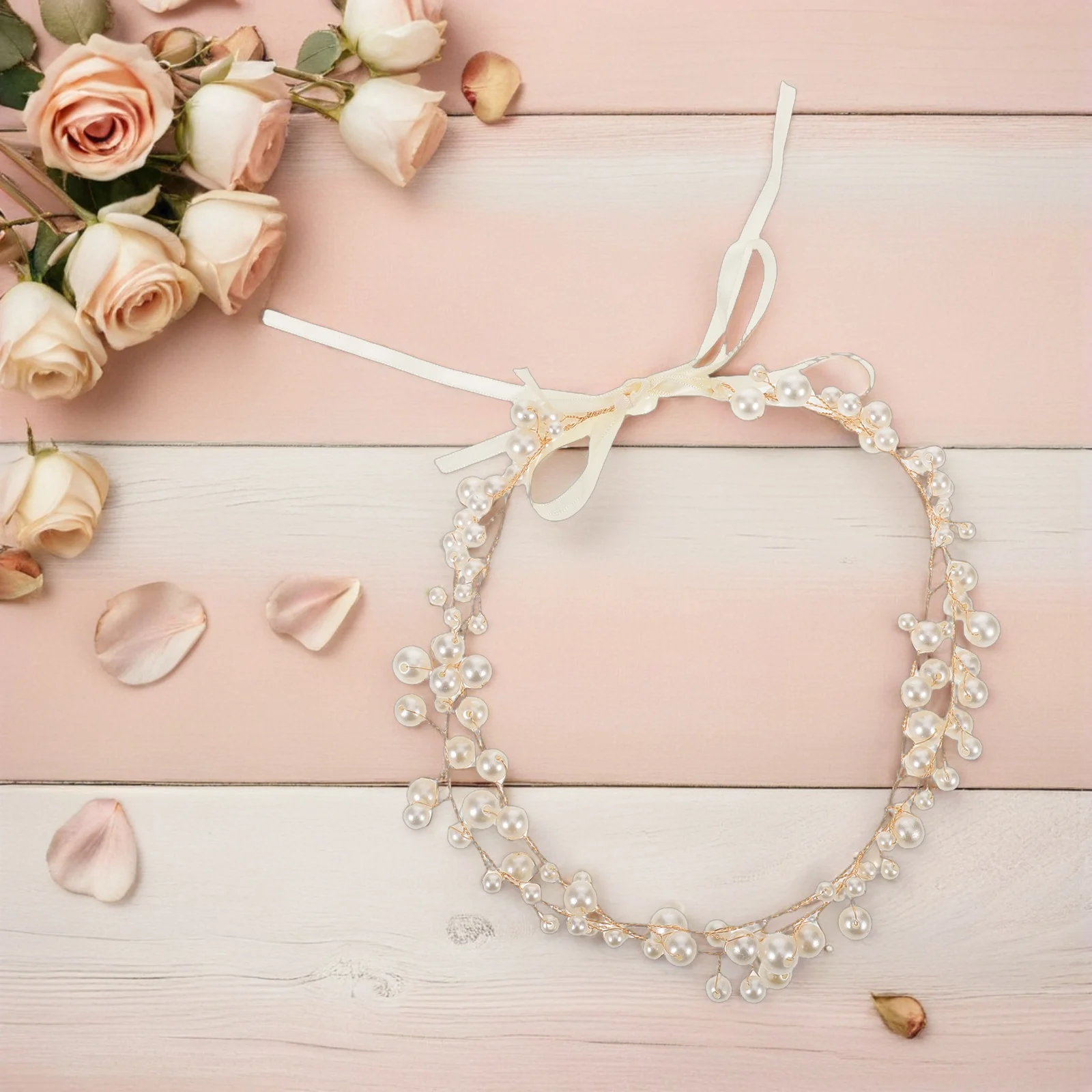 

Pearl Color-protecting Hair Chain Bridal Headband Preserve for Headwear Jewelry Women Golden Ornaments Bride