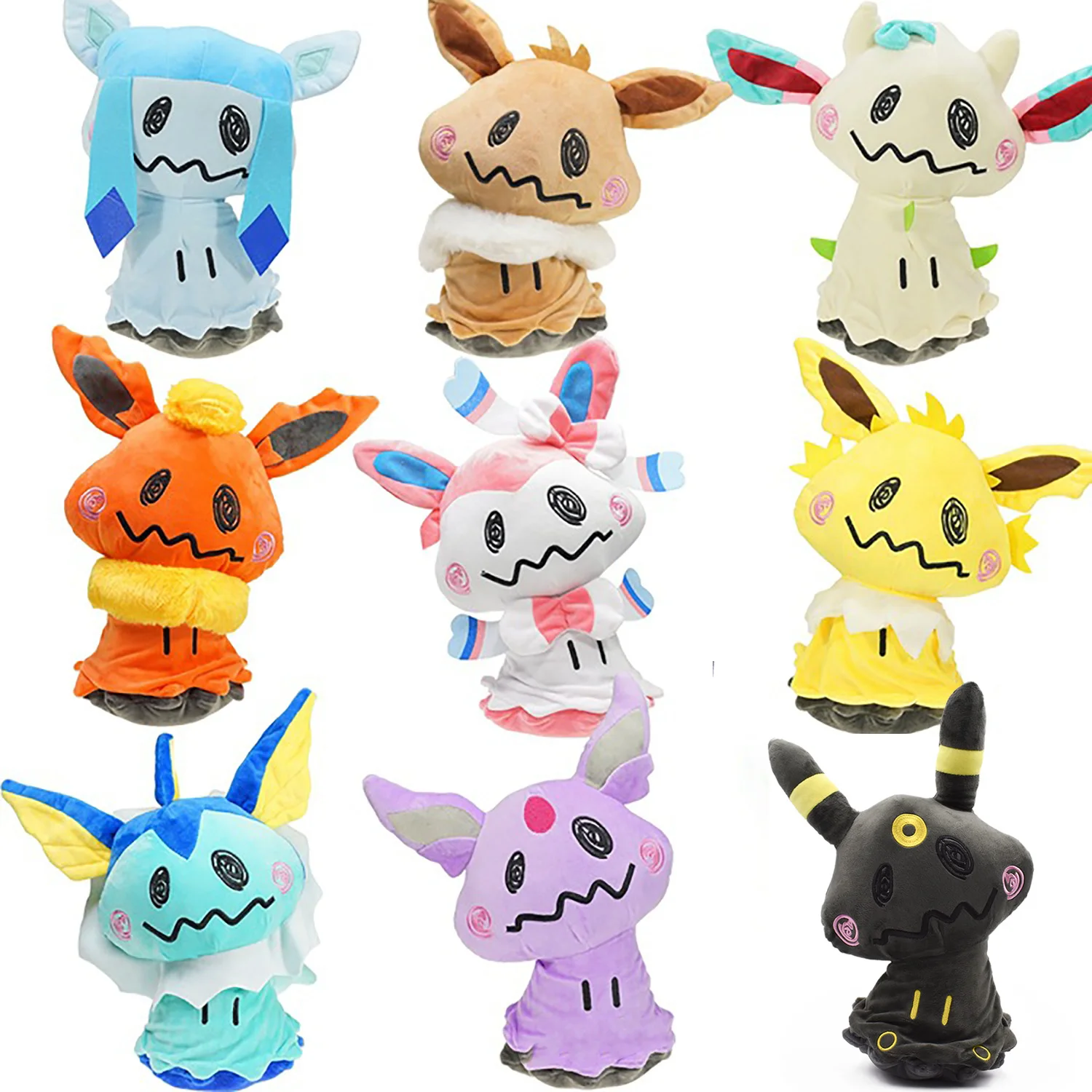 

Новый Mimikyu Cos Umbreon Jolteon Vaporeon Flareon Sylveon Eevee Espeon Leafeon Glaceon PlushToys Кукла Мягкое животное 8 дюймов
