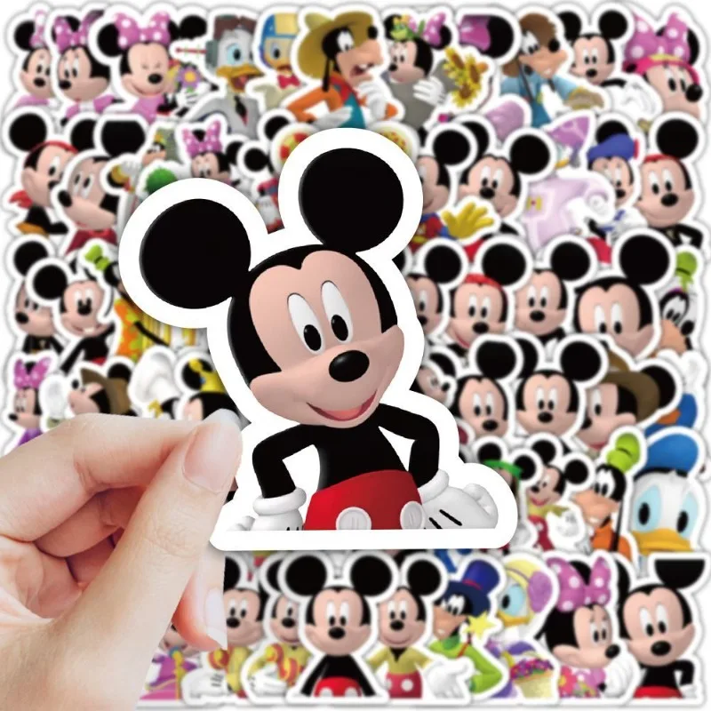 102pcs/set Disney Mickey Minnie Donald Duck Stickers Cartoon Cute Peripherals Mobile Luggage Computer Decoration Stickers Gifts