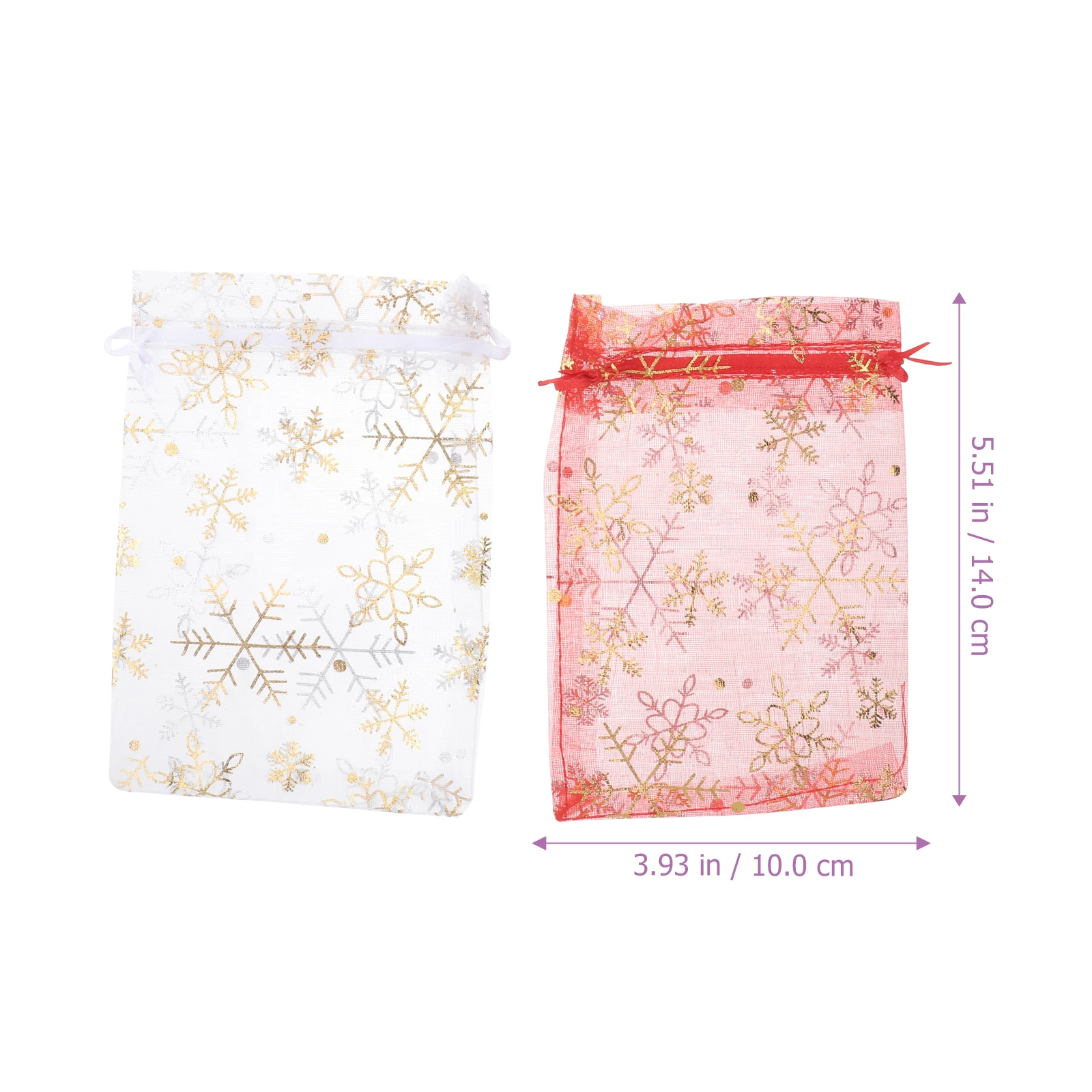 

50Pcs Transparent Gauze Bags Red Jewelry Pouches Drawstring Gift Bag Party Supplies Wedding Birthday