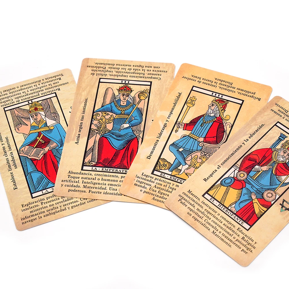 French Oracle Aprenda el de Marseille Tarot للمبتدئين بطاقات التارو المصورة مع التارو الفرنسي مع دليل التعليمات