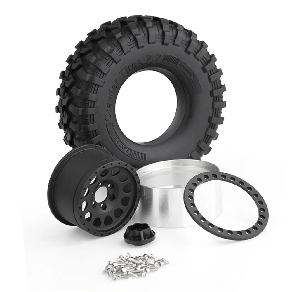 

4PCS 135mm Metal 2.2 Beadlock Wheel Rim Tire Set for 1/10 RC Crawler Car Axial SCX10 Wraith Capra Traxxas TRX4 D90,B HOT