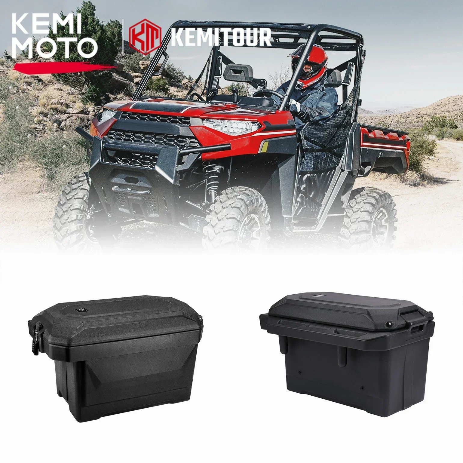 

KEMIMOTO UTV 45L Right Left Side Storage Bed Cargo Box Compatible with Polaris Ranger 1000 900 570 700 Ranger XP 2013-2024 2025