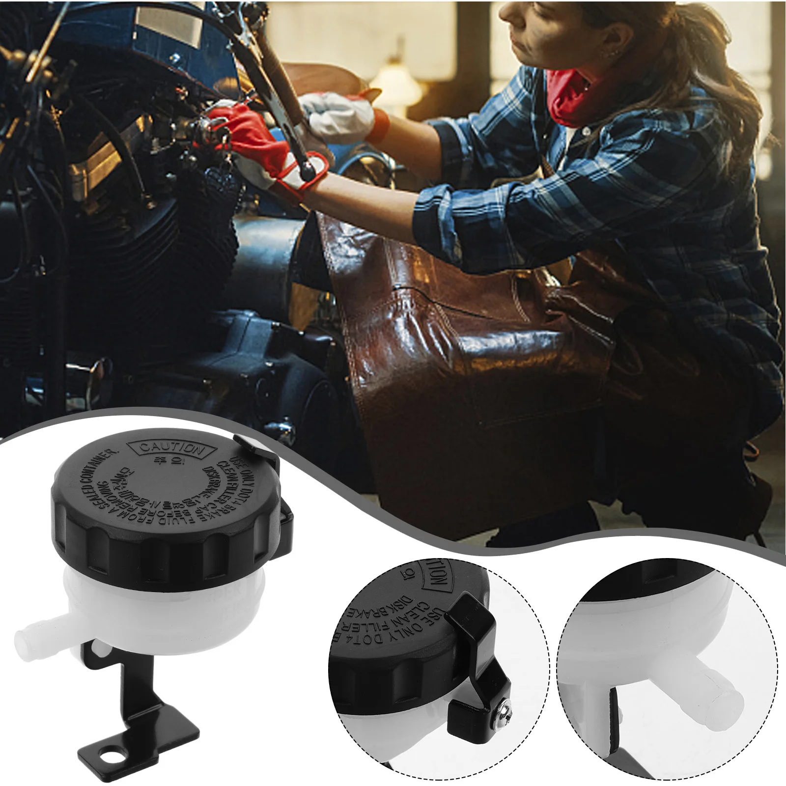 

Plastic Motorcycle Brake Fluid Reservoir Front Brake Master Cylinder Oil Cup Replacement Durable Reliable Motorcycle Part
