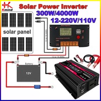 Solar Power Inverter Converter DC 12v to AC 220v 110v 300W  Modified Sine Wave Transformer 12 v 220 v + 18W Panel + Controller