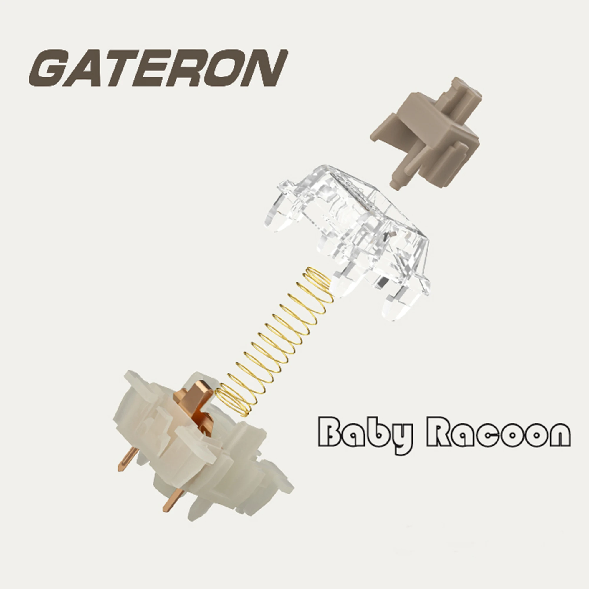 Gateron Baby Racoon Switch wydłuża oś liniową 5pin wstępnie smarowaną 55g dla klawiatury mechanicznej