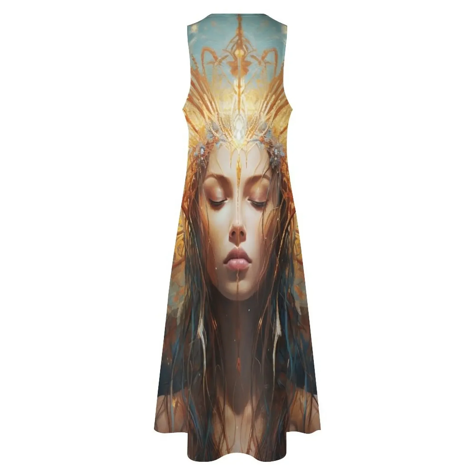 Vestido largo conectado a la intuición, vestido de mujer, vestido de fiesta de verano 2025 para mujer