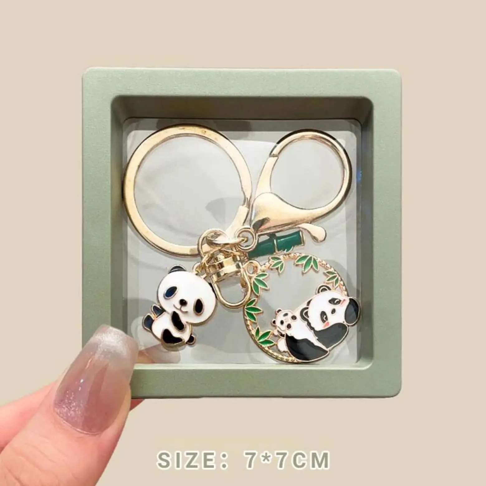 New cartoon cute giant panda key chain Chinese style China-Chic exquisite metal pendant gifts for male and female lovers