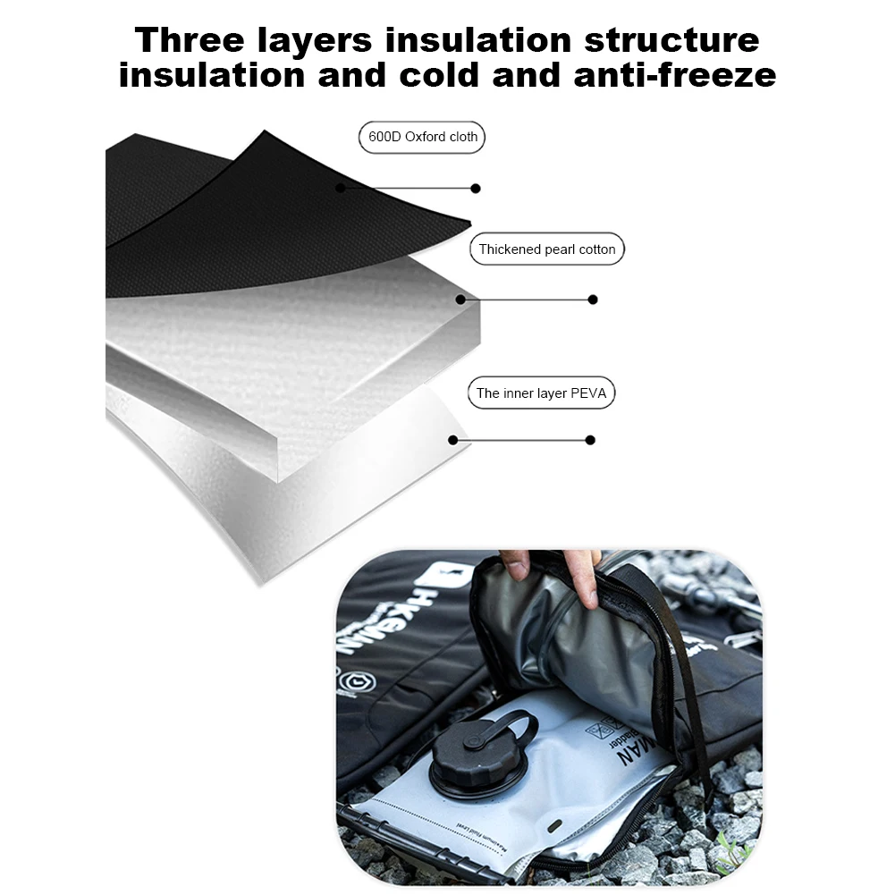 Hydration Bladder Insulation Sleeve for 1-2L & 2-3L Water Bladder Water Resistant Protective Insulated Sleeve for Hiking Cycling