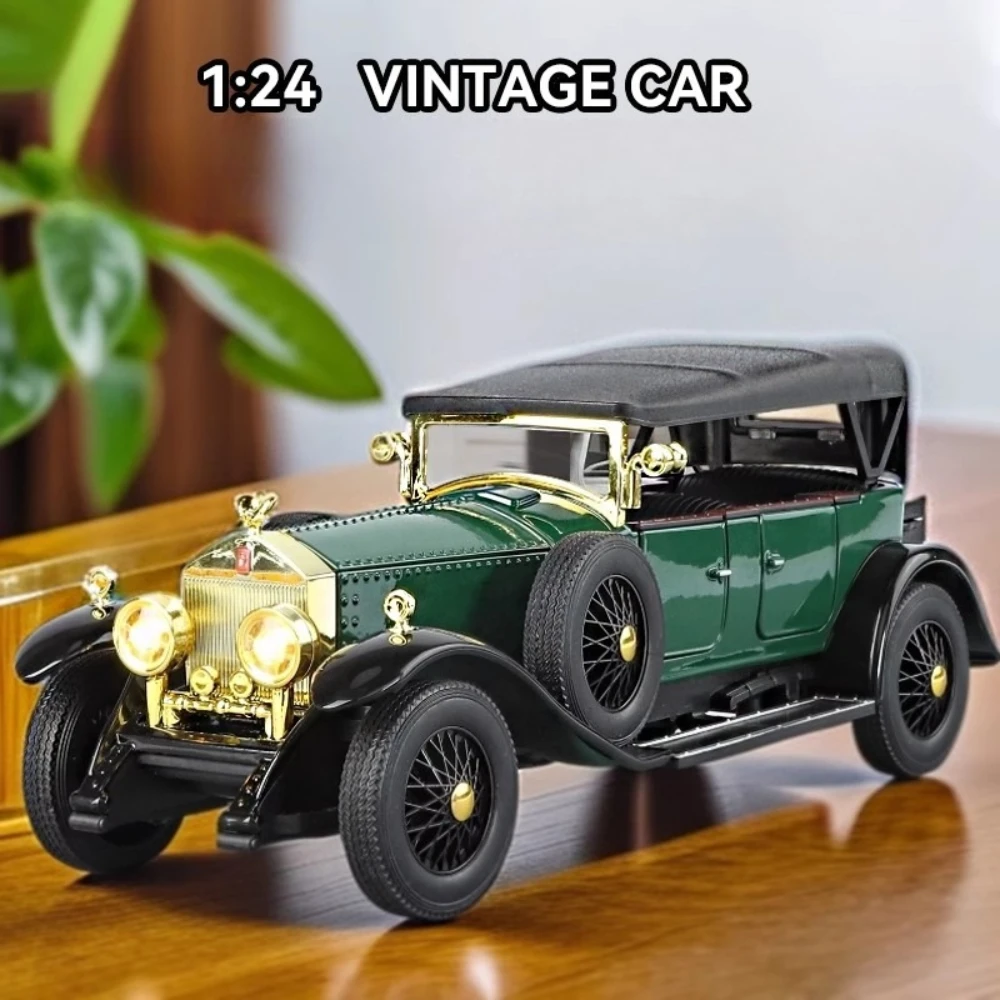 

1:24 Phantom 500K Vintage Car Model Toy Alloy Diecast Sound Light Doors Opened Luxury Classic Cars for Boys Birthday Presents