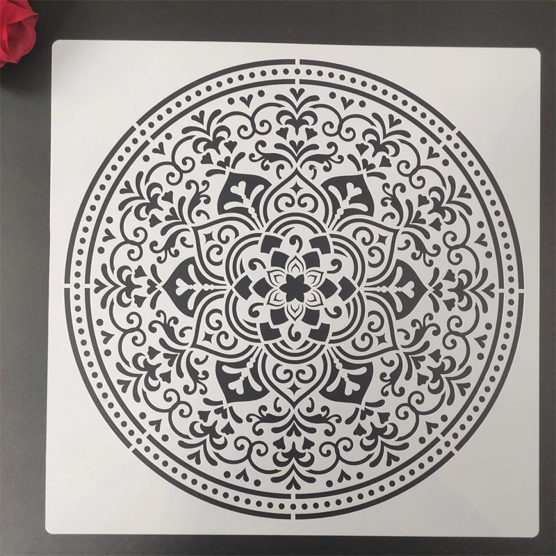 30 * 30 cm large round flower mandala diy stencil painting scrapbook coloring engraving album decoration template stencil -i