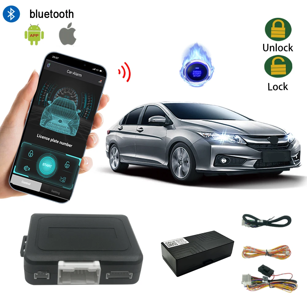 

PKE bluetooth controle do telefone móvel keyless entry Sistemade de carro chave inteligente com início remoto