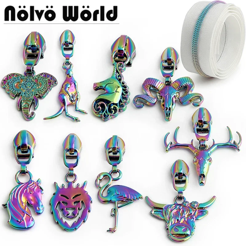 5/10/20Pcs animal shape 5# Zipper Sliders for Nylon Zippers Bag Decor Zips Head Clothes Zip Puller Repair Kit Sewing Accessories