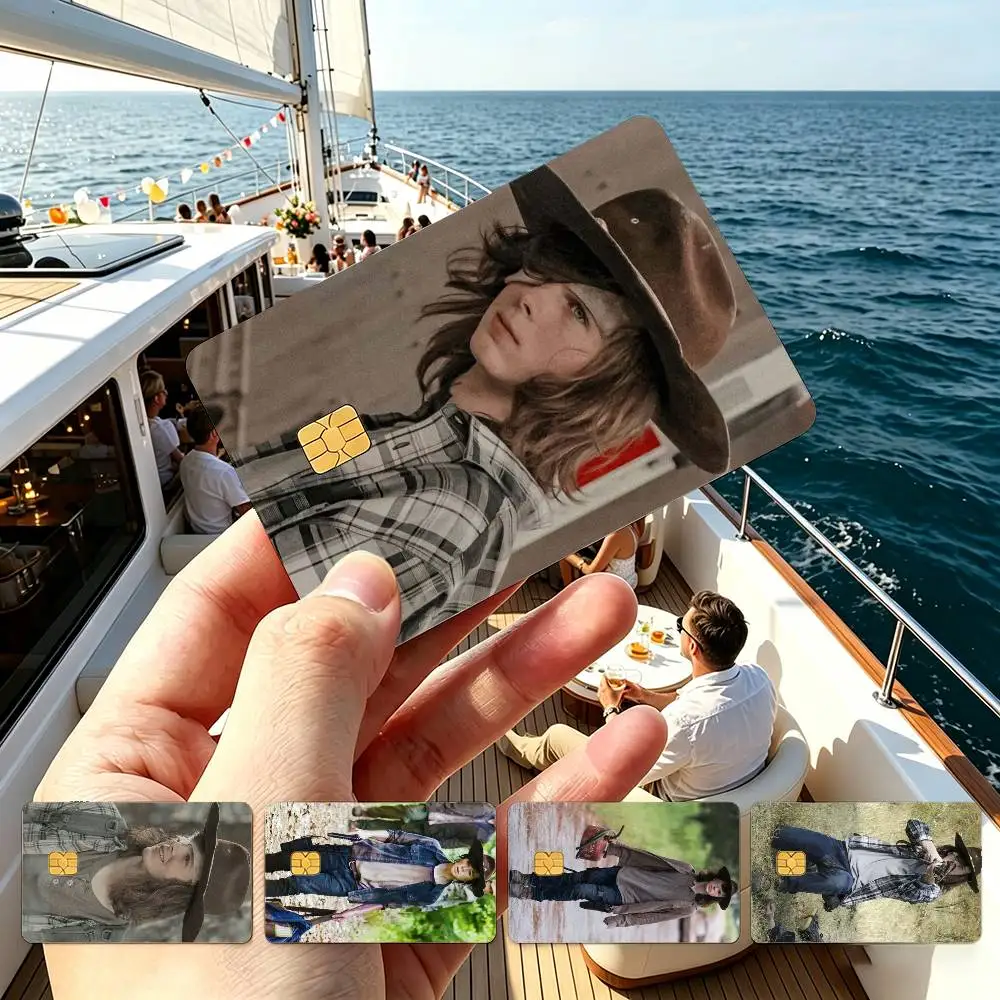 Carl Grimes Classic W-Walking D-Dead Credit Card HD Stickers Game Card Decal Small Chip Waterproof Sticker Gift
