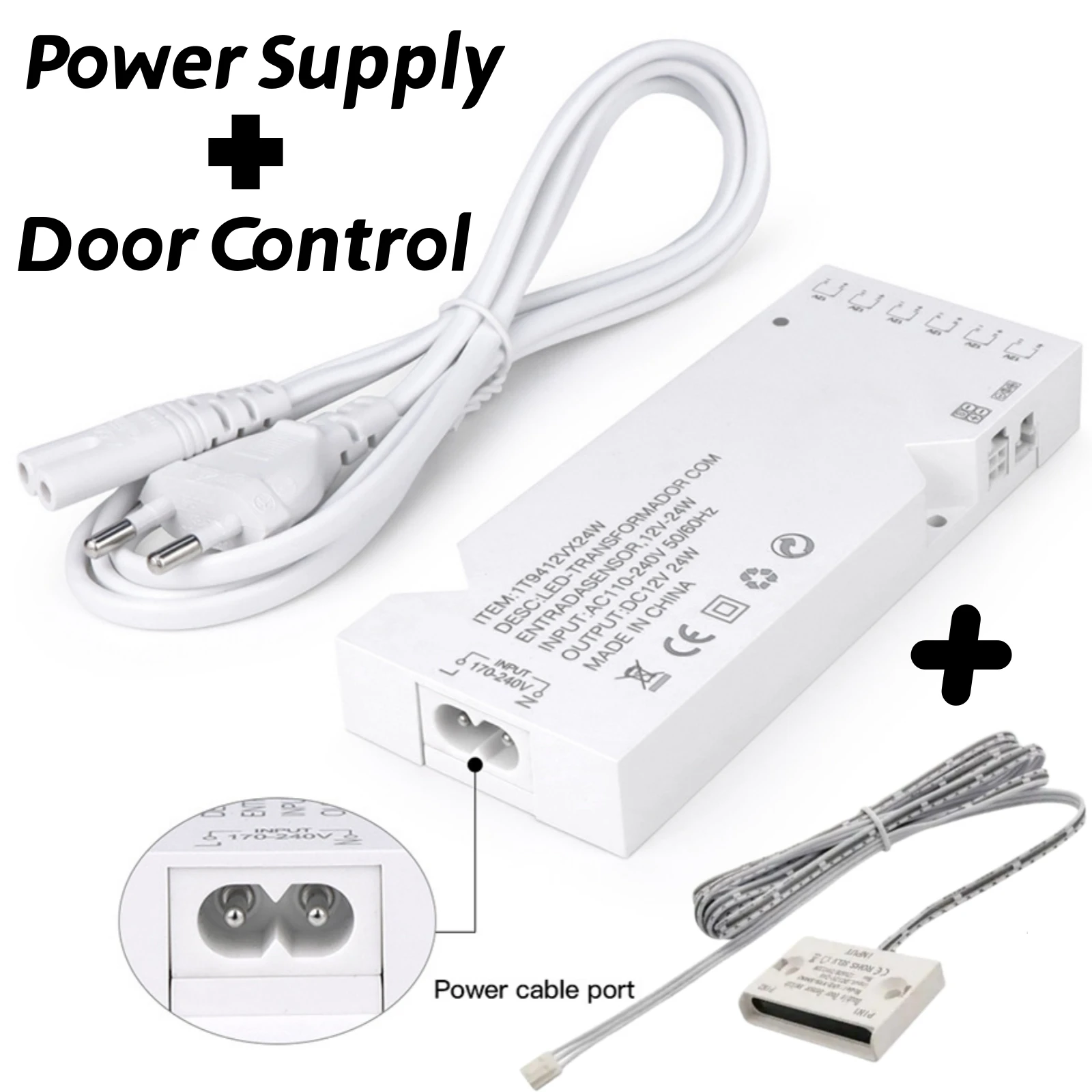 

Трансформатор для светодиодного освещения с выключателем на двери, адаптер питания DC12V 24V, 1-6 портов Dupont для драйвера светодиодной ленты