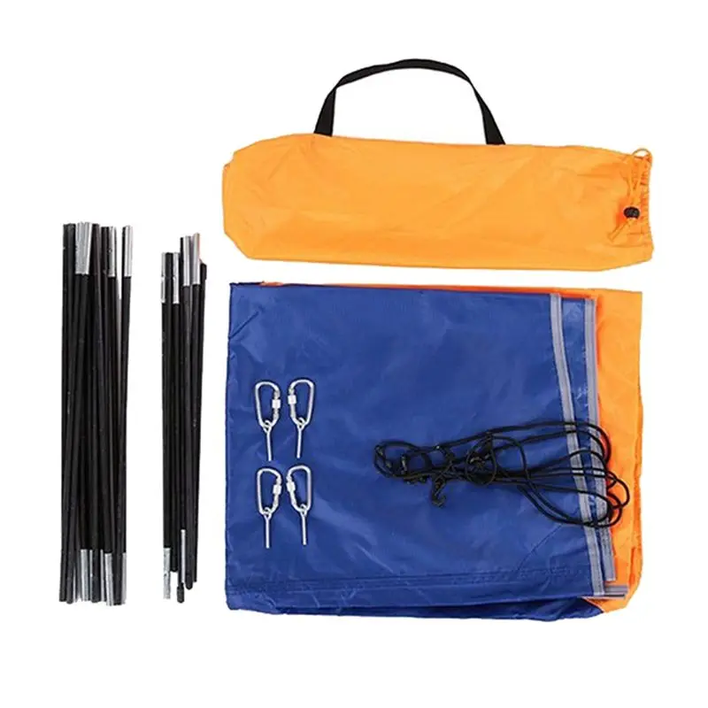 tenda-gonfiabile-aef6-arancione-blu-per-barca-da-pesca-tettuccio-antipioggia-con-tappetino-a-doppio-foro