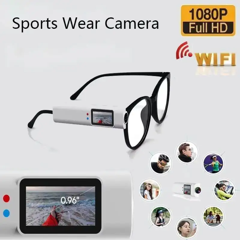

New Glasses Outdoor Sports Camera 1080p High-definition Wifi Smart Glasses Recording And Video Wearable 110 Degree Shooting
