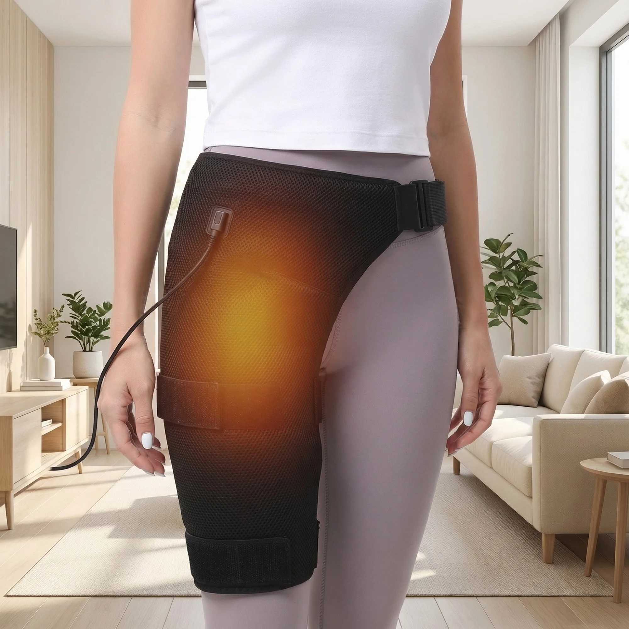 

Электрический согревающий бандаж для тазобедренного сустава (мужской/женский) с подогревом для бёдер и ягодиц, электрическая грелка для облегчения боли при ишиасе, подарок на день рождения для мамы/жены