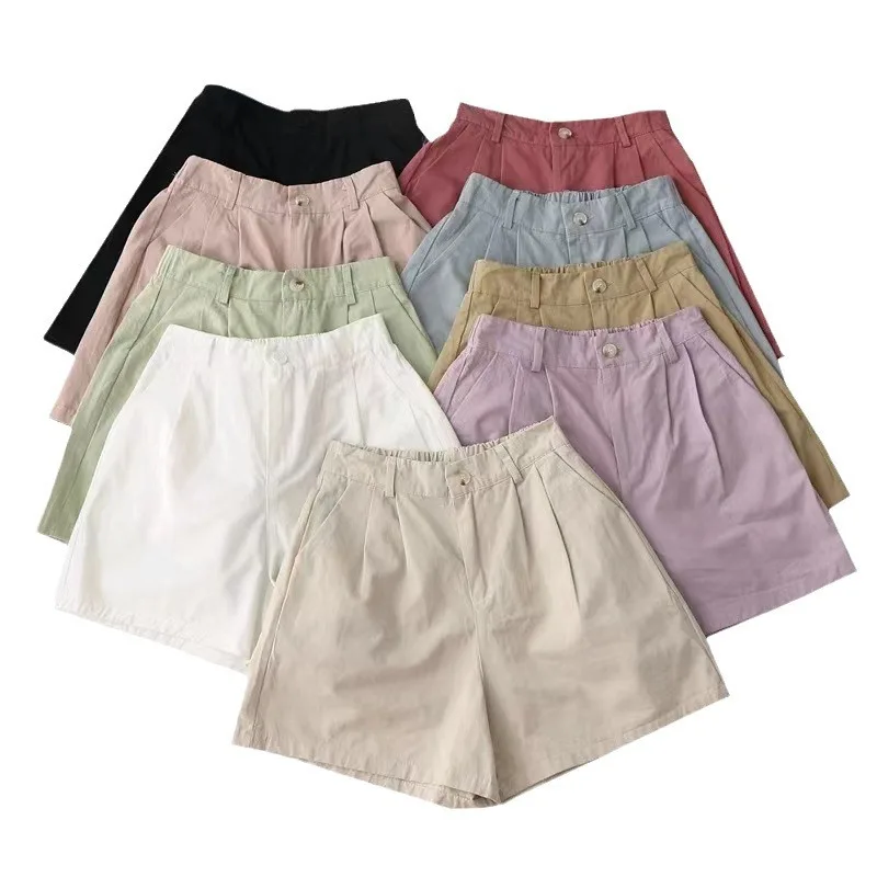 Summer Thin Cotton Casual Women's Trousers High Waist A-line Straight Dopamine Wear shorts for girls Women's Clothing hot pants