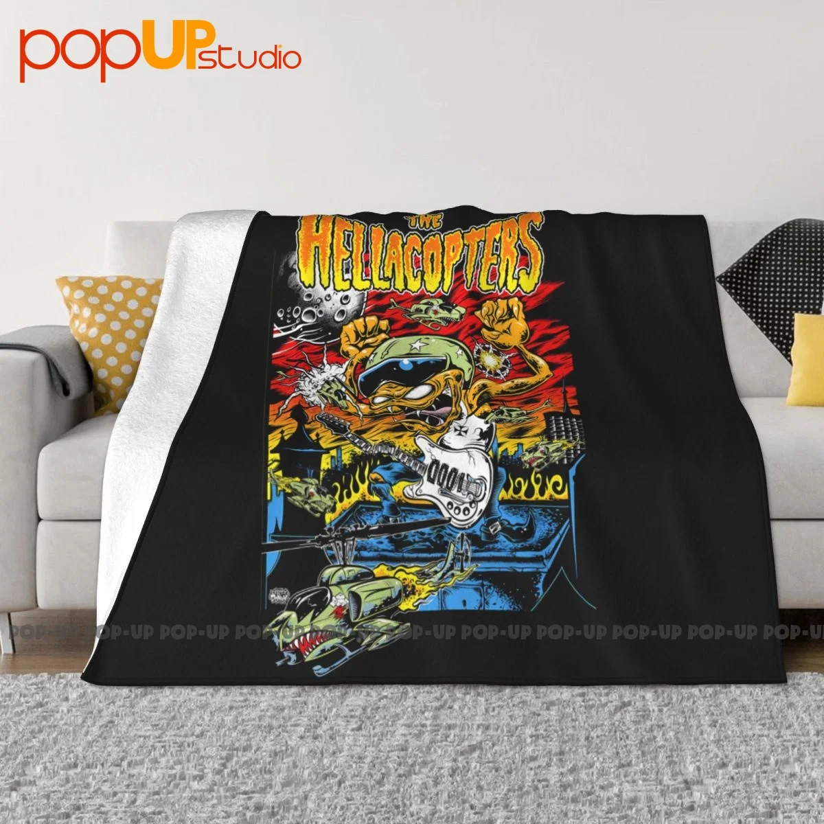 The Hellacopters Logo Blanket Shaggy Classic Dust Cover Bedding Travel Sofa Decorative