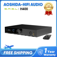 SMSL H400 Headphone Amplifier Fully Balanced High Power Headphone Amp 4.4mm 6.35mm Hi-End Preamp with Remote Control