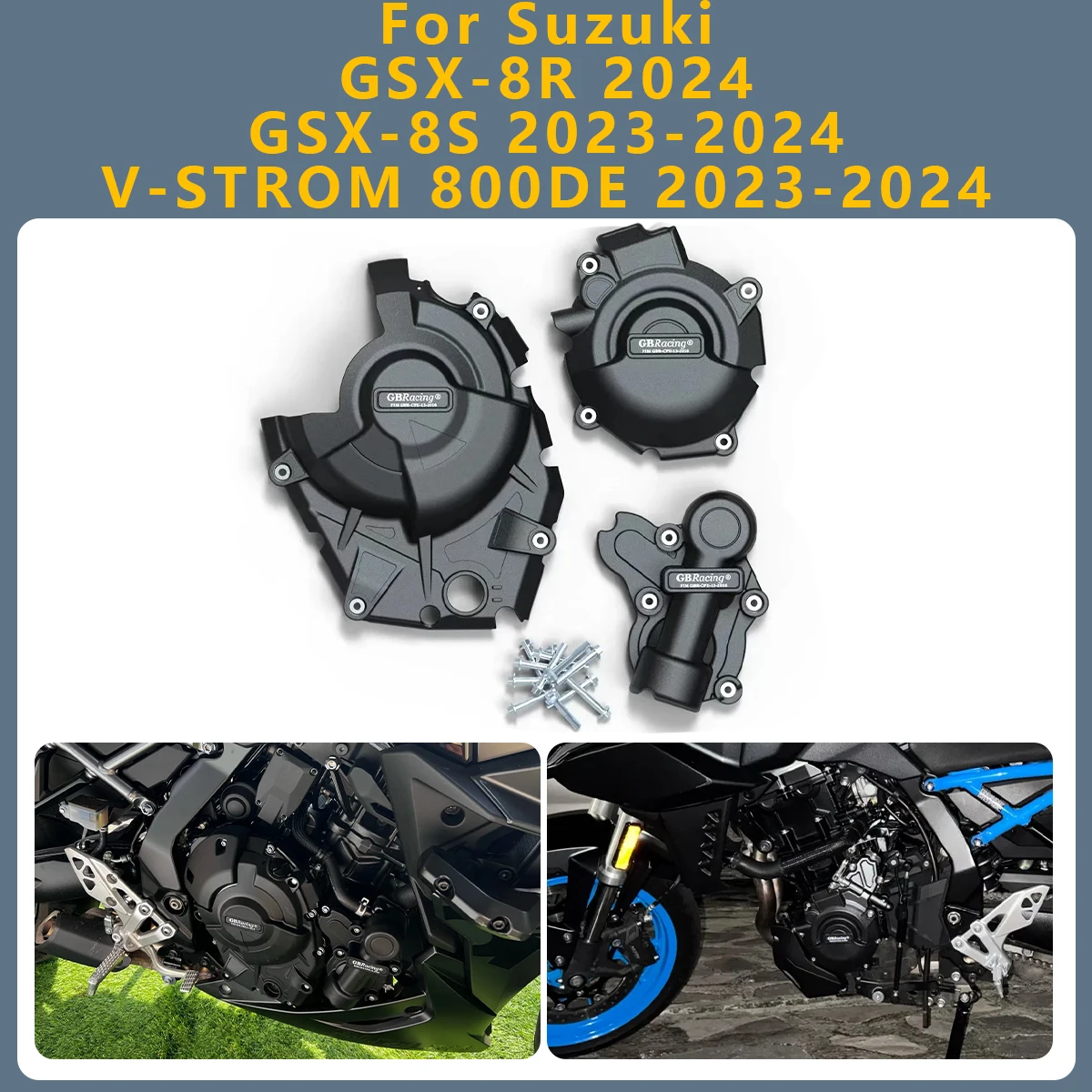 

Motorcycles Engine Cover Protection Case Set Accessories For Suzuki GSX-8R 2024 GSX-8S V-STROM VSTROM 800DE 2023-2024 GSX 8R 8S