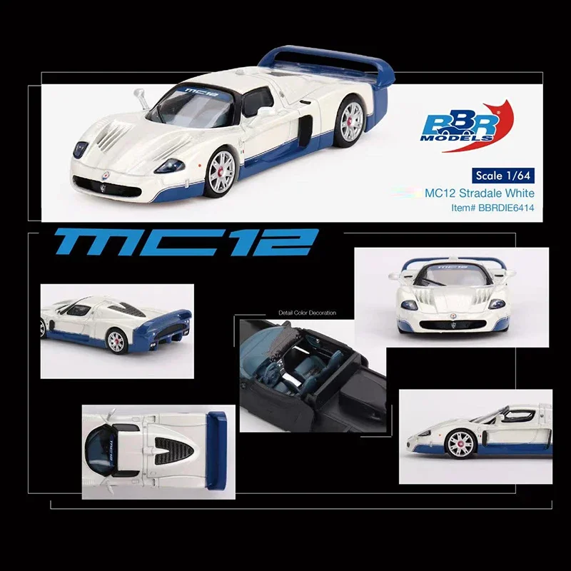 

BBR 1:64 Model Car Maser MC12 Alloy Die-Cast Sport Vehicle Collection -White