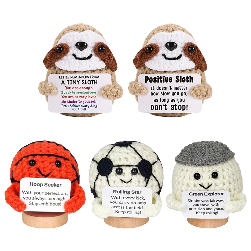 Adorno de Ganchillo con Figuras Positivas Terminadas, Animales de Ganchillo, Pollo, Accesorios de Escritorio, Decoración para el Hogar y la Oficina, Regalo de Navidad y Año Nuevo