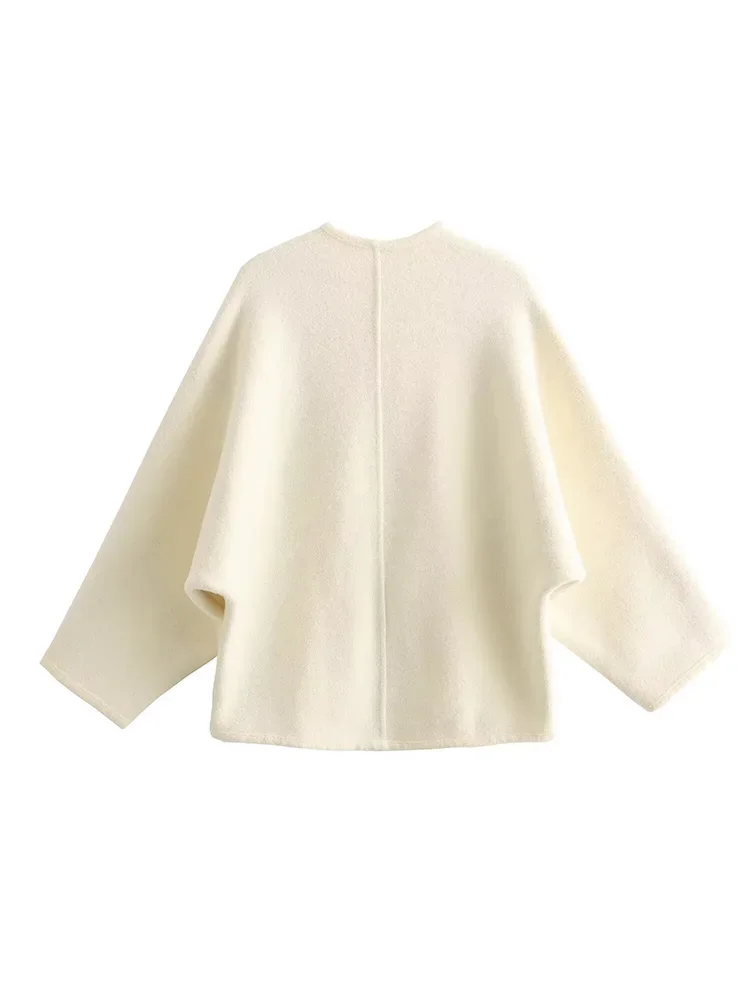 Pop 2024 One-button Pearl Velvet Jacket For Women Hepburn Style Small Korean Double-sided Wool High-end Thickened Cardigan Top