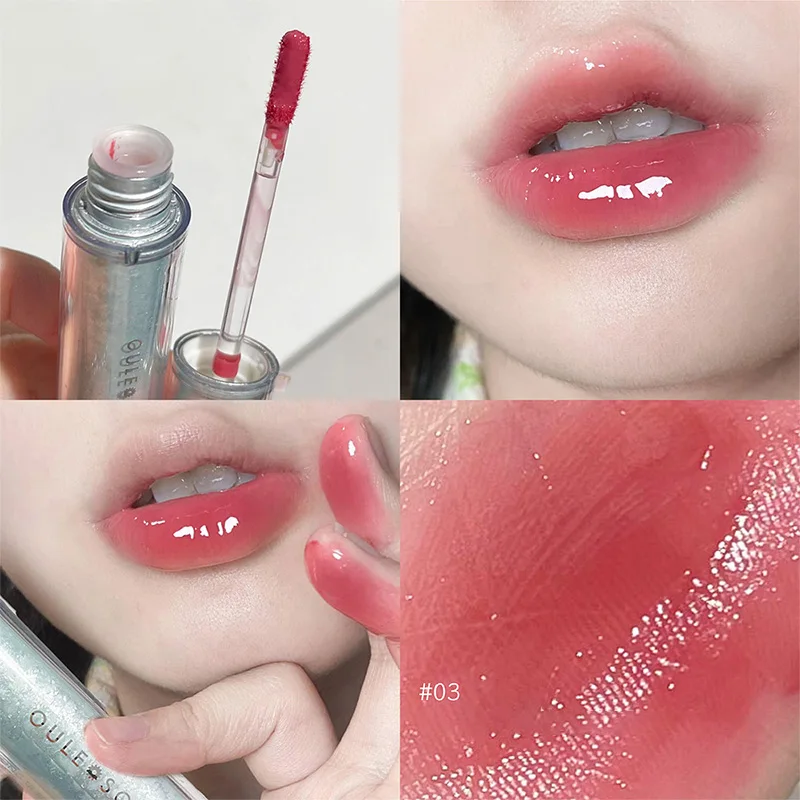 Specchio Water-light Glass Lip Glaze Waterproof Lip Gloss rossetto liquido duraturo per cosmetici per il trucco