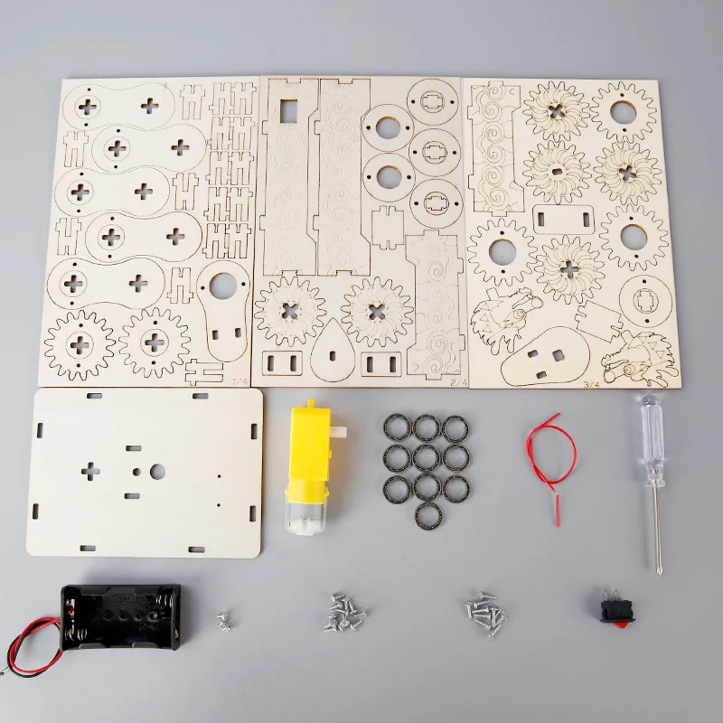DIY Gear Dragon Assembly Model, Gear Transmission Science Experiment Kit, STEM Educational Handmade Craft Set for Students