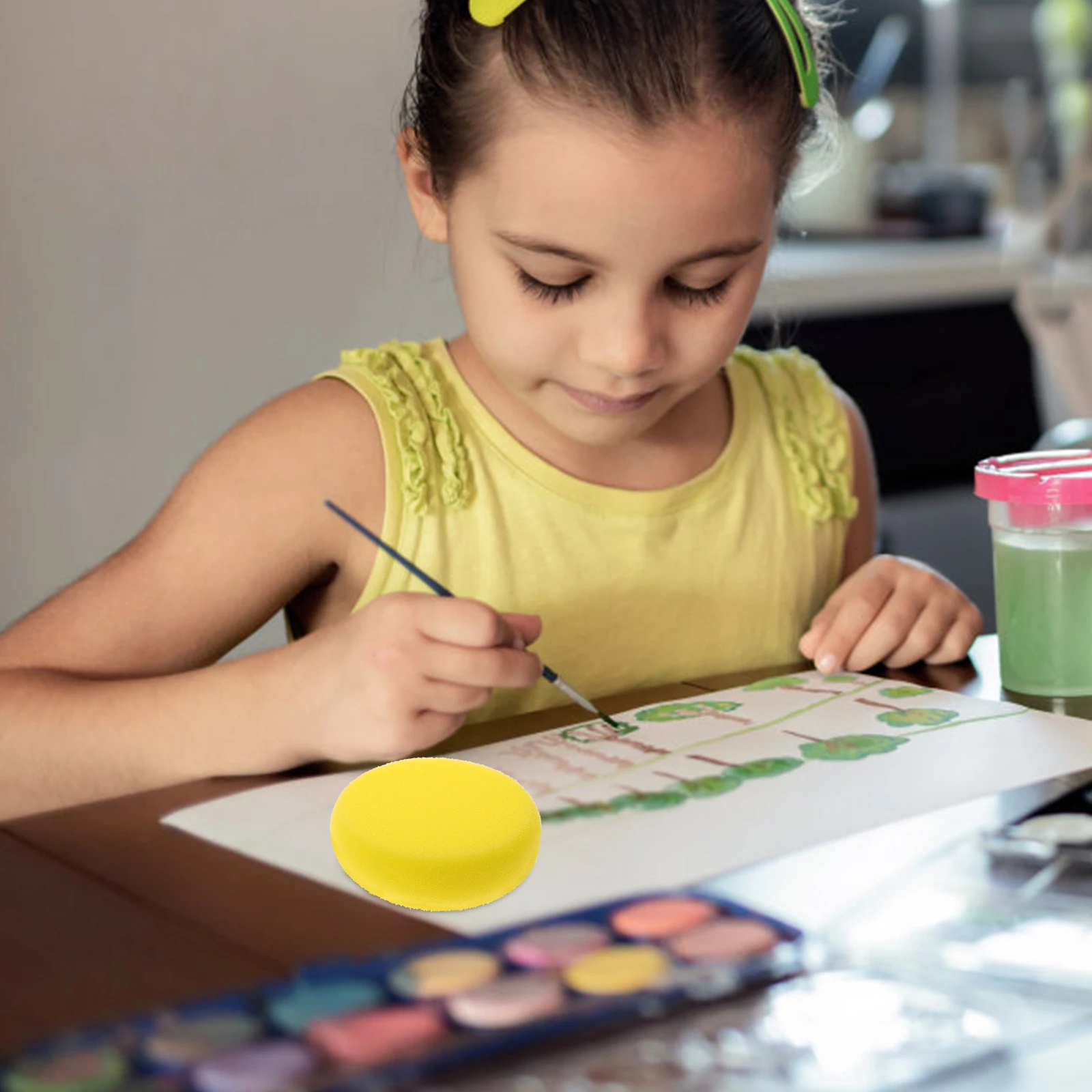 

10pcs Watercolor Sponge Cakes Round Painting Brush Multifunctional Artist Drawing Sponges Graffiti Accessory Kids Creativity