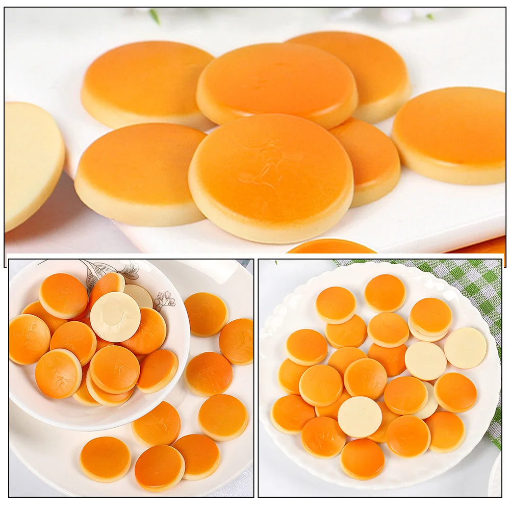 20 Pcs Simulated Biscuits Artificial Fake Round Simulation Models Realistic Pvc Shop Prop Dessert