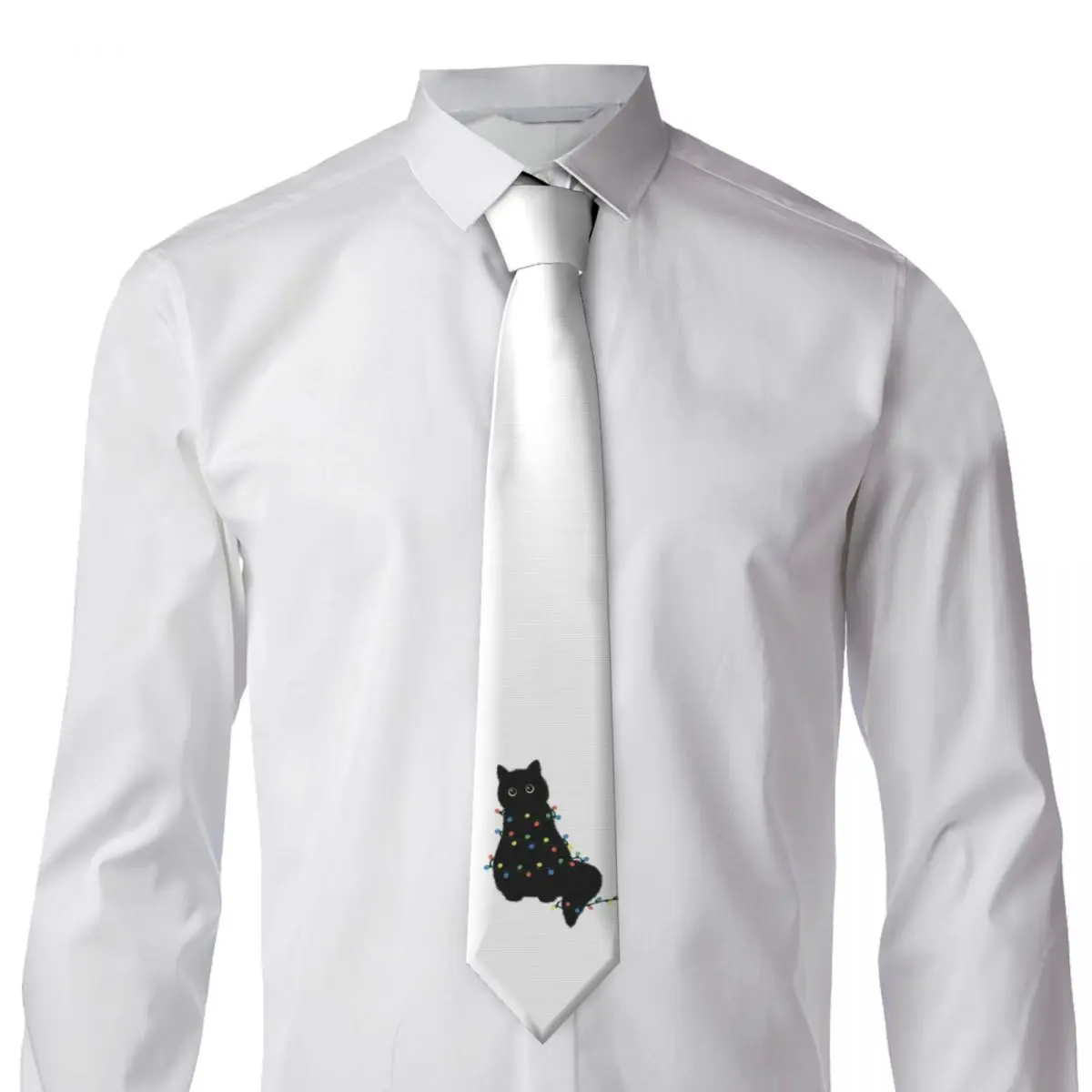 Мужской галстук с черным котом, шелковый полиэстер, 8 см, галстуки, свадебные аксессуары, классический галстук Gravatas
