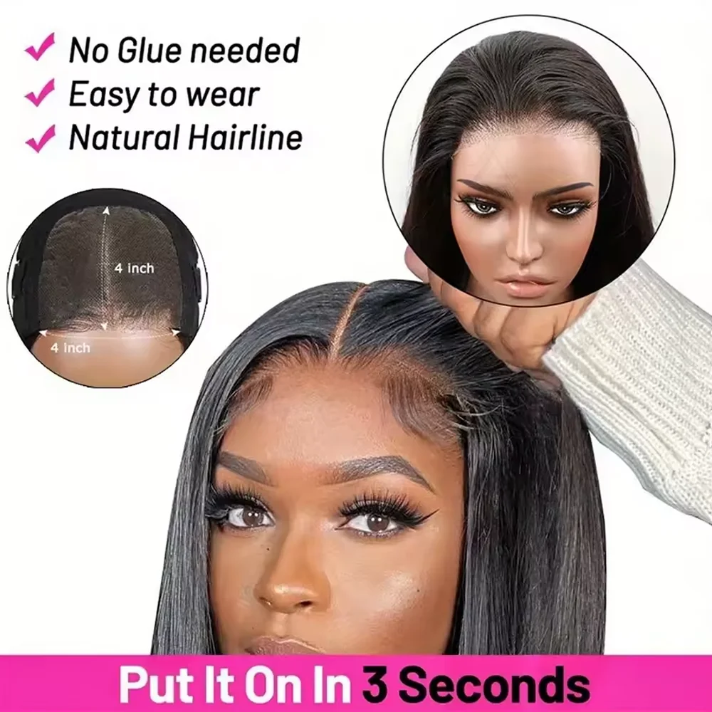 13x4 13x6 HD Lace Frontal 5x5 Closure Wigs | 40 42 Inch Bone Straight Glueless Human Hair Wigs image 4