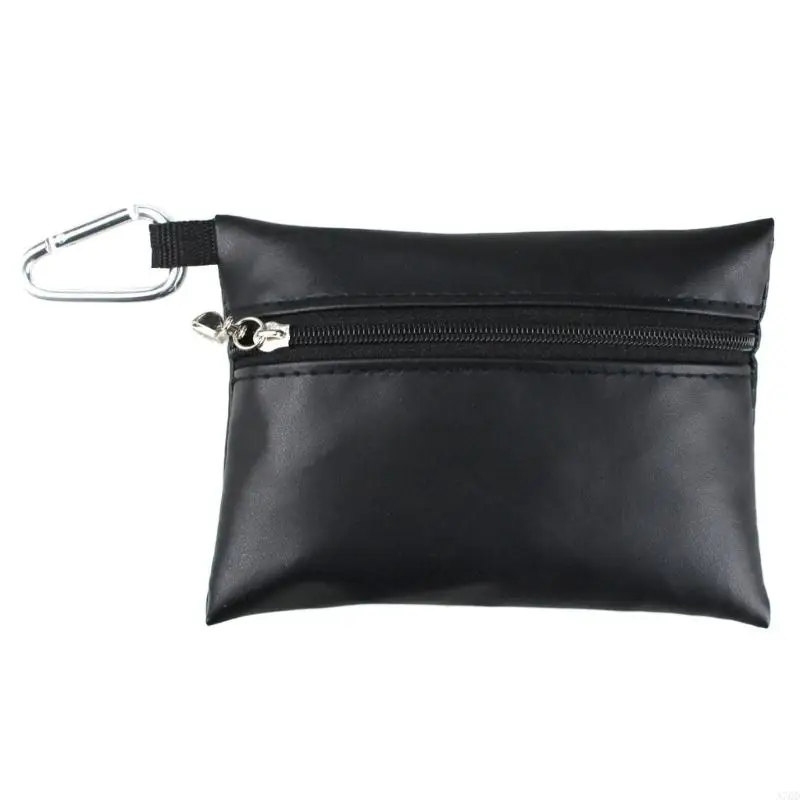 

Leather Golf Ball Bag Portable Golf Storage Bag Pocket Easy to Carry A70D
