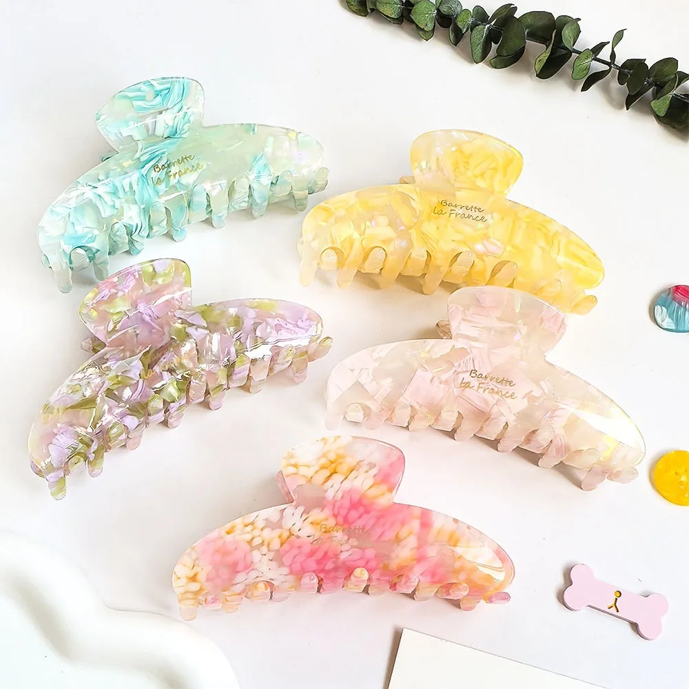 

Gift Elegant Acetic Acid Hair Claw Acrylic Korean Style Gradient Shark Clip Headwear Waterproof Women Hair Accessories Friends