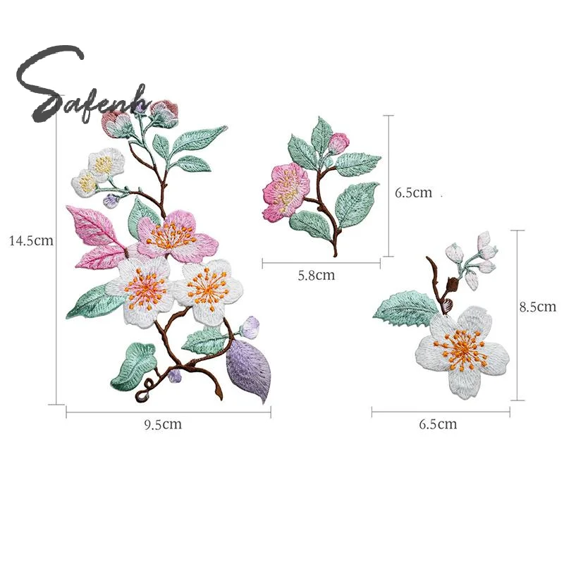 

1Pcs Jacket Jeans Craft Accessories Flower Embroidery Patch Iron On Elegant Patches For Clothes Bags DIY Embroidered Stickers