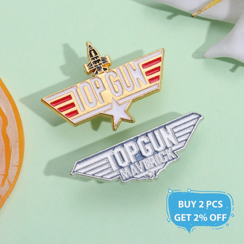 Top Gun Aerocraft Enamel Pin Navy Air Fighter Weapon School Squadron Brooch Lapel Jacket Badge For Friends