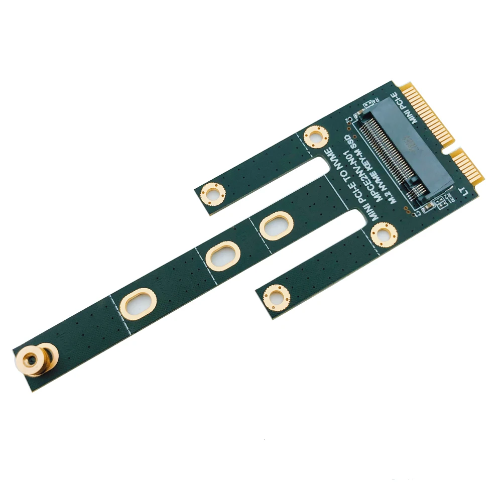 NEW Mini PCI-E To NVME Adapter Card Board Converter Expansion Card Riser Mendukung 2230 2242 2260 2280 M.2 NVME PCIE M Key M2 SSD