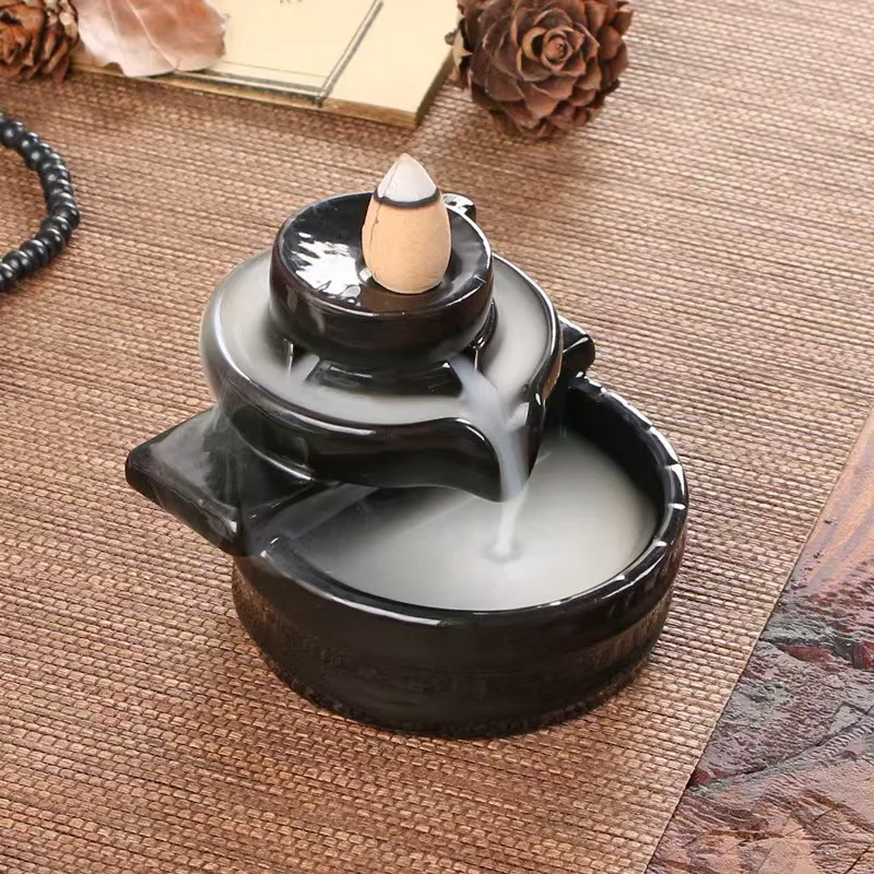 Backflow Incense Burner for Indoor Use, Creative Incense Burner for Good Fortune, Suitable for Zen Tea Rooms, Living Rooms, Gardens, and Offices, Minimalist Decor view 6