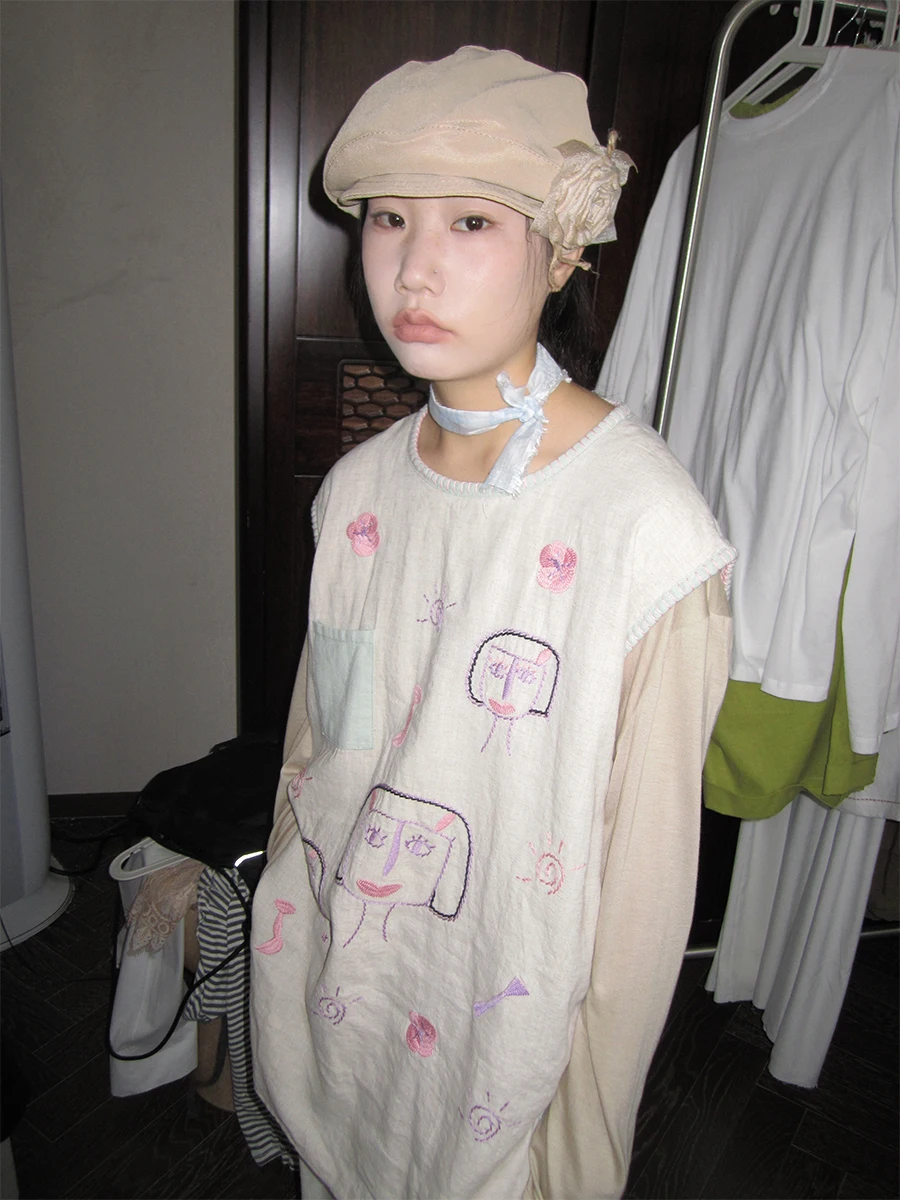 

Spicy Girl Women's Loose Versatile Printed Svel Vest Trendy Top Layering Summer Faion Korean Sle round Ne Tank Top