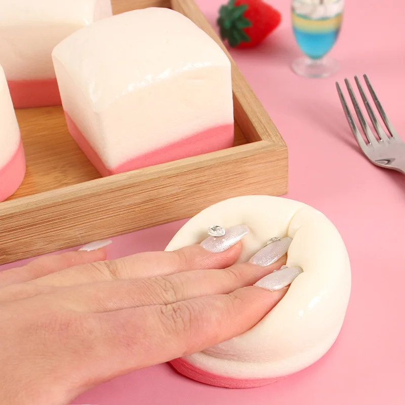 Slow Rebound Simulation Pinch Bread Squeeze Toy Model Children Fun Bread Decompression Toys Soft Food Bread Stress Relief Gift