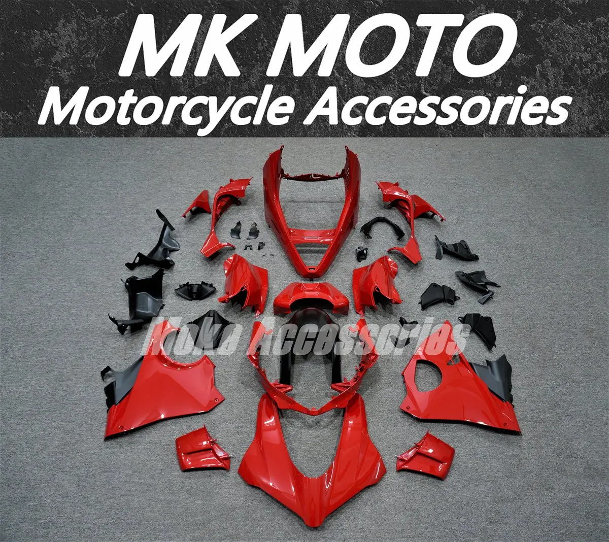 Kit Carene Moto Moke per Panigale V4 V4S 2025, Set Carrozzeria in ABS di Alta Qualità, Rosso, Stampaggio a Iniezione