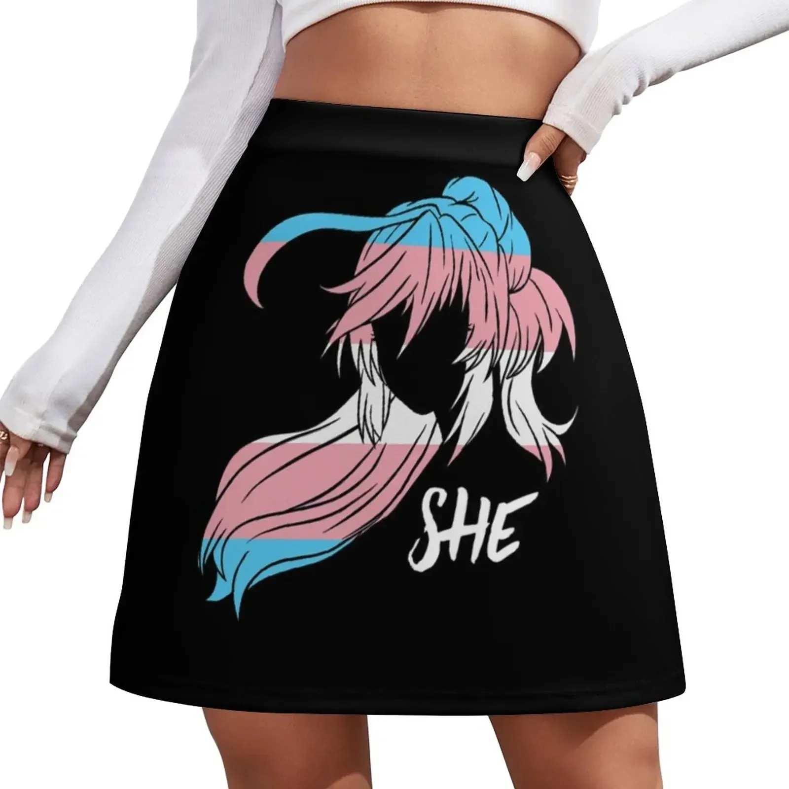 Transgender Anime Transwoman Lgbt Trans Flag Pride Mini Skirt Women's summer dress Dresses Sexy mini skirt