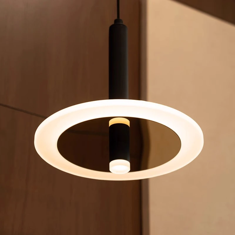 European Acrylic Pendant Lights Circular Disk Shape Entrance Kitchen Study Coffee Shop Atmosphere Small Chandeliers Lumianires