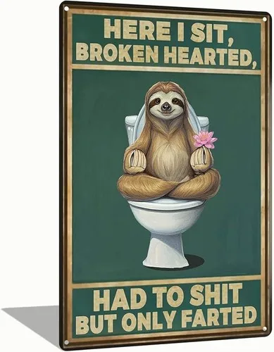 Funny Metal Tin Sign Trouble Maker Signs Humorous Toilet Paper Wall Art, Vintage --Tin Sign