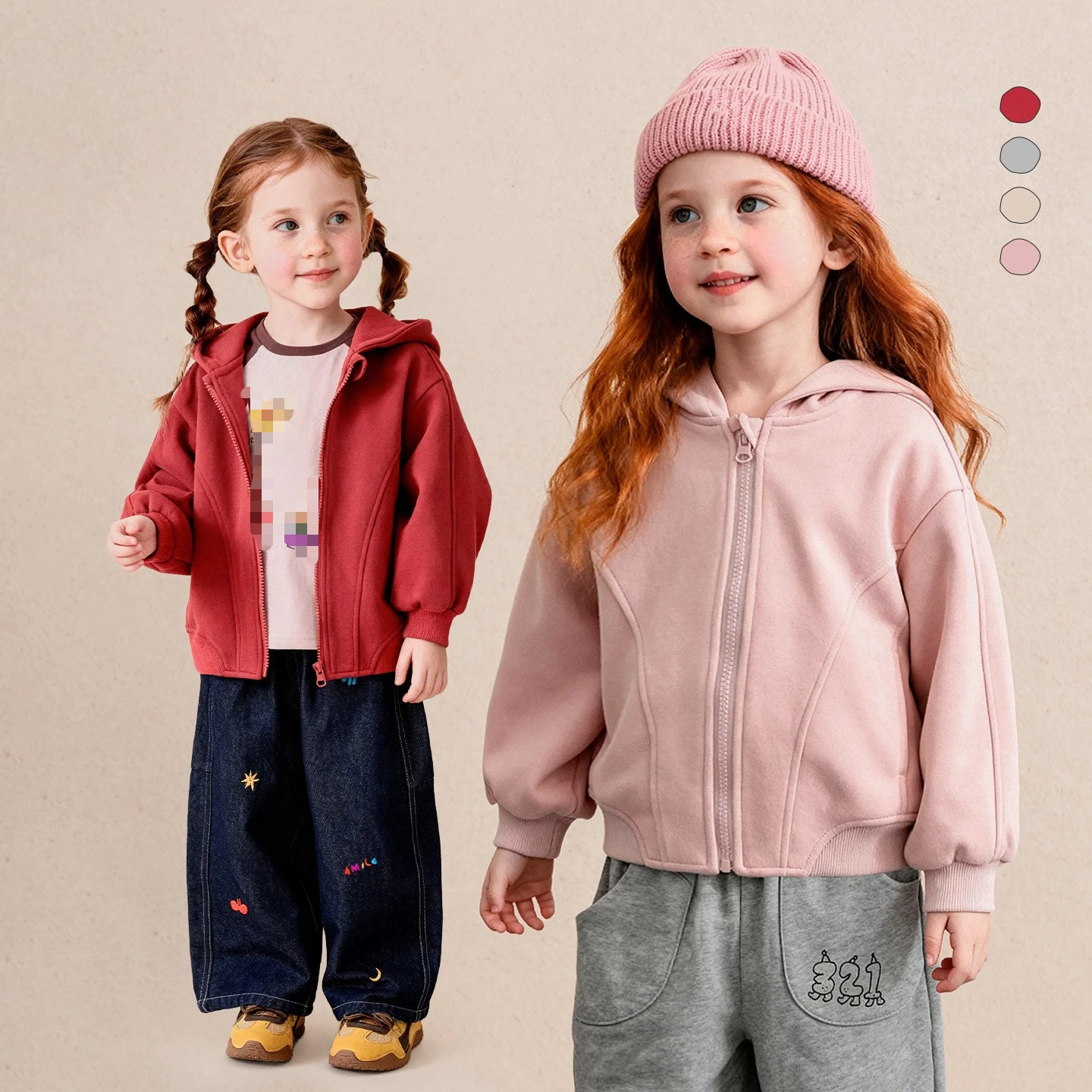 2026 Korean Version Soft Children's Clothing Autumn 2026 Autumn New Children's Hoodie Cardigan Cotton