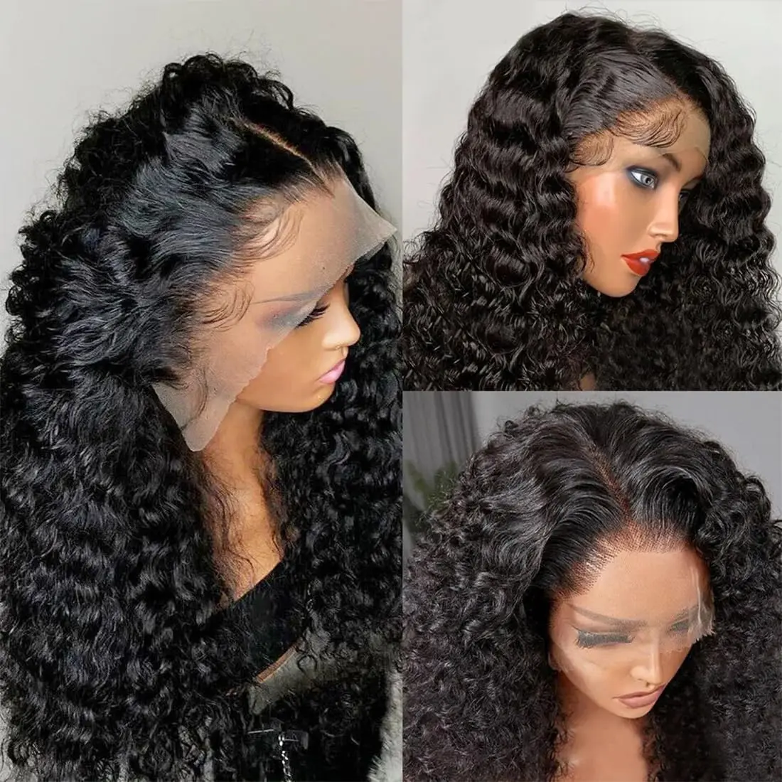 Rosabeauty 13x6 250% Water Wave Lace Front Wigs Human Hair Glueless Wigs Pre Plucked HD Transparent Full Lace Frontal Wigs