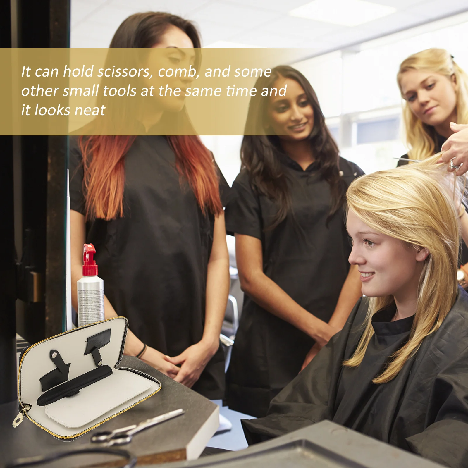 

Barber Shear Pouch Scissor Storage Bag for 4 Scissors Professional Hairdressing Haversack Wear-Resistant Not Easily Deformed